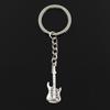 Fashion 30mm Key Ring Metal Key Chain Keychain Jewelry Antique Plated Electic Guitar 36x12mm Pendant