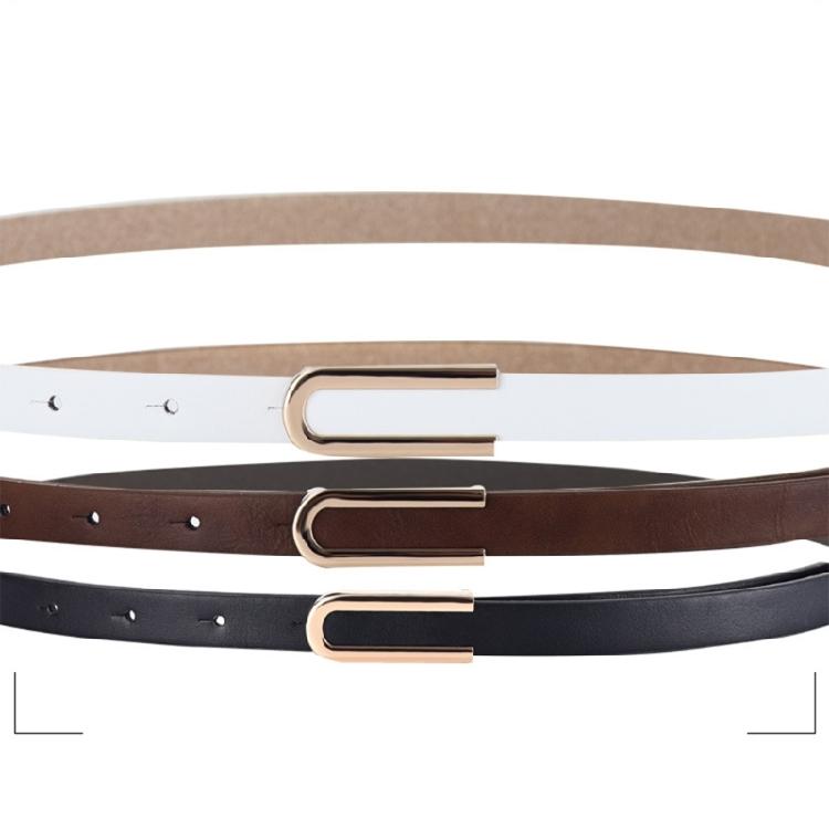 Trendy Waist Belt U Shaped Metal Buckle Thin Belt Waist Cincher for Women Enhances Any Outfit