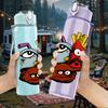 1PC French Fries Cartoon Character 750ml Color Plastic Sports Water Bottle Leakproof Flip Straw Lid Suitable for Sports Office Home Use