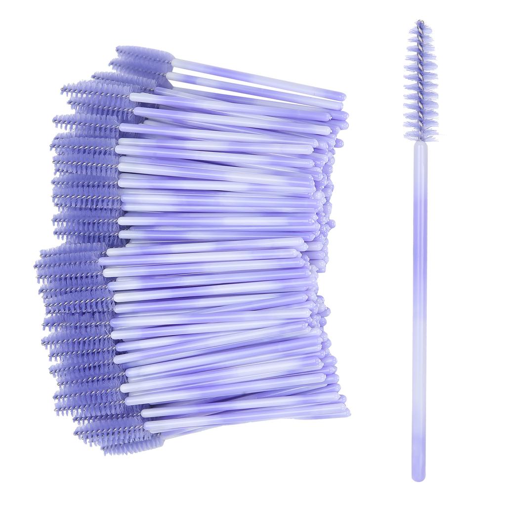 200pcs Mascara Wands Applicator Disposable Eyebrow Brush Set Eyelash Extension Cosmetic ToolLight Purple