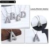 Silver Color Letter Pendant Necklace Stain Steel Women Choker Simple Silver Zircon Necklace  Women