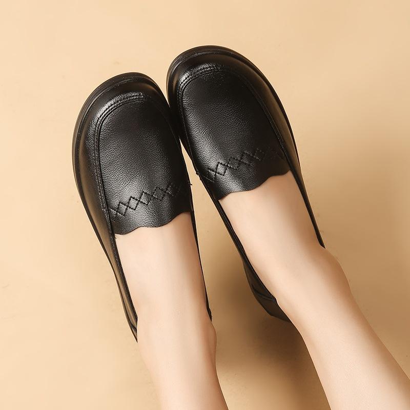 Большой размер 35-42 Женские черные оксфорды кроссовки мягкая подошва женская обувь женская обувь комфорт мама мягкие кожаные мокасины