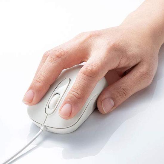 Проводная лазерная мышь Sanwa Supply 3, Кнопки, Средний размер, Белый, MA-LS176W