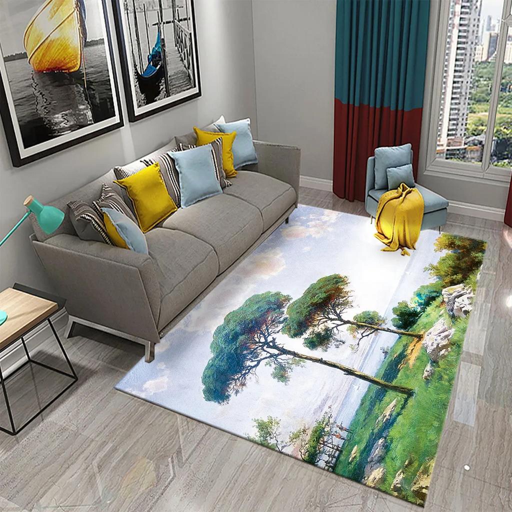 Colorful Tree Abstract Oil Painting Carpet Living Room Bedroom Decor Rug Room Floor Mats Kitchen Bathroom Entrance Non-slip Mats