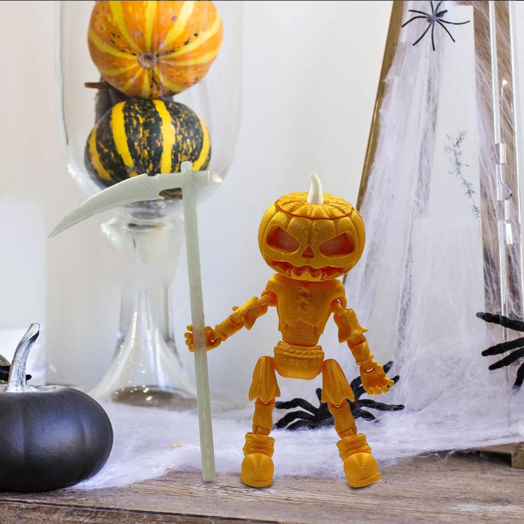 Украшения в виде черепов из тыкв на Хэллоуин с подвижными суставами и светящимися праздничными украшениями для сада