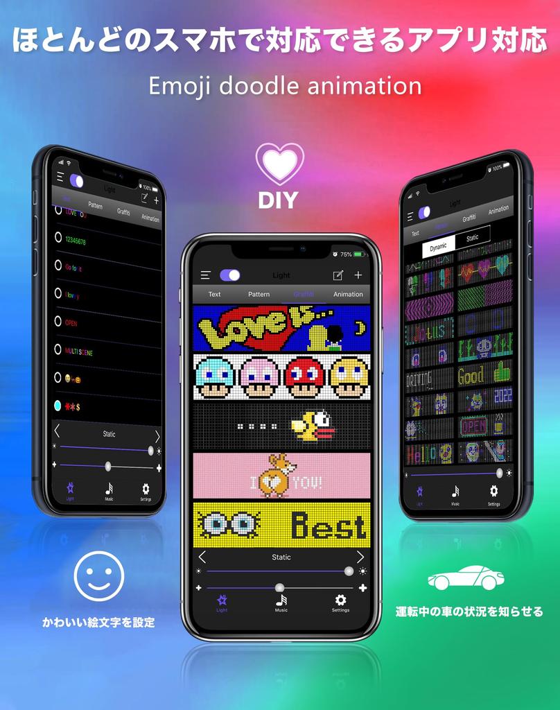 JDVOOTD LED Electronic Freely 200 Japanese Instructions App Easy Small LED 13 Can Display and LED Perfect for Food and Shop Signs x Signboard,