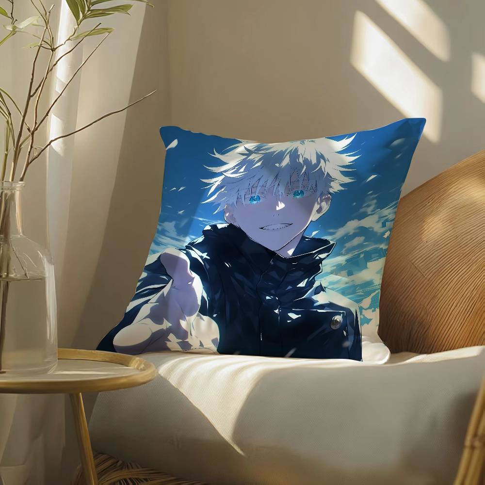 Крутая наволочка Jujutsu Kaisen Gojo Satoru-S Шелковистая элегантная Комфорт Диван-кровать Невидимая молния Пляжная наволочка