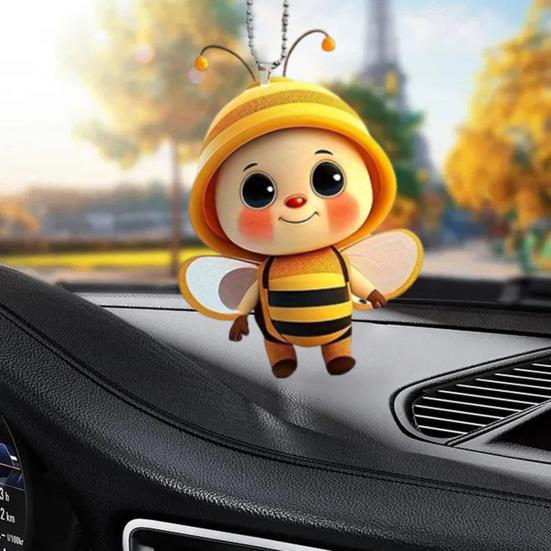 6 шт. Декоративные подвески в виде пчел, акриловые подвесные украшения, очаровательный внешний вид, легкая рождественская елка