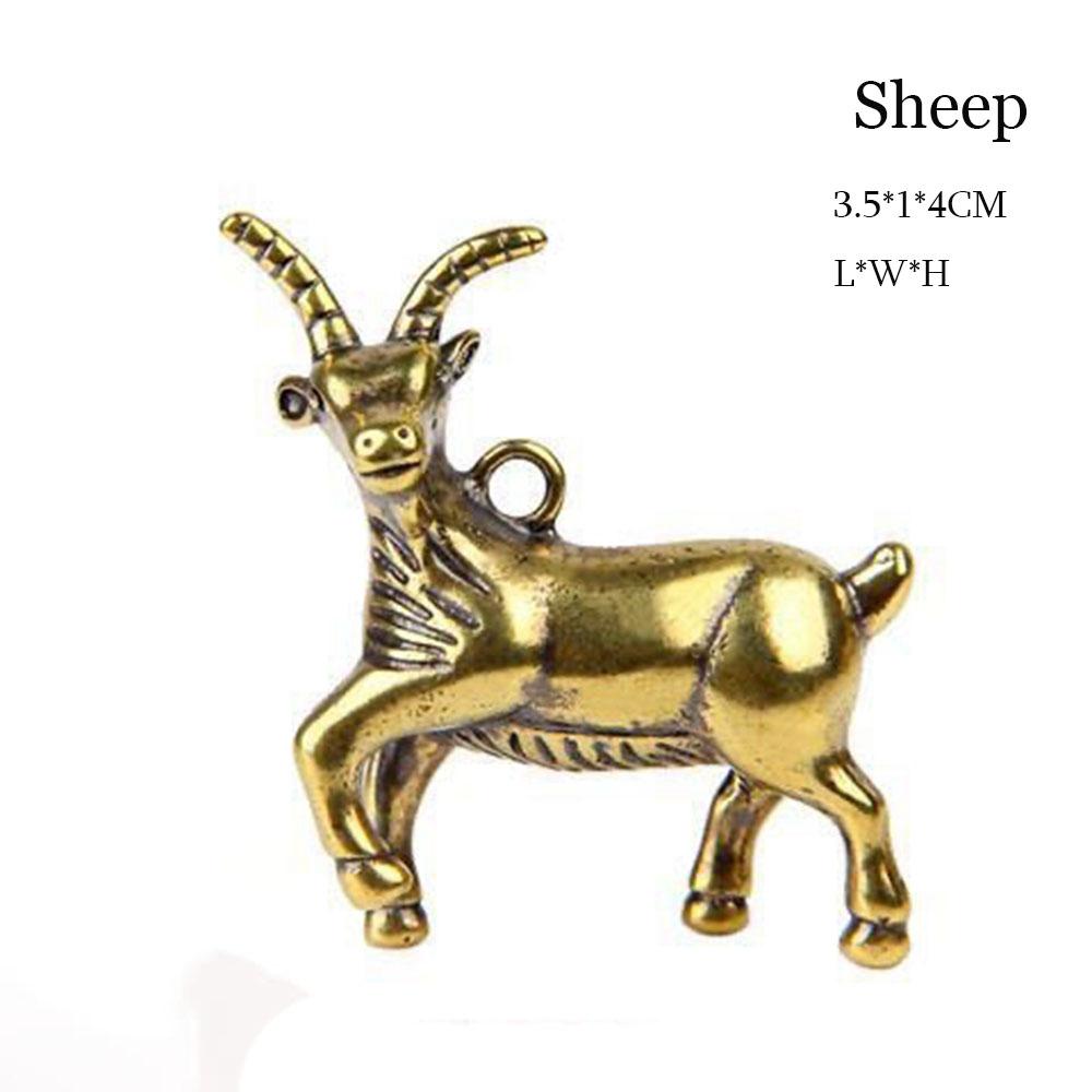 Car Ornaments Bull Ornament Sculpture Key Pendant Copper Miniatures Figurines Keychain Accessories