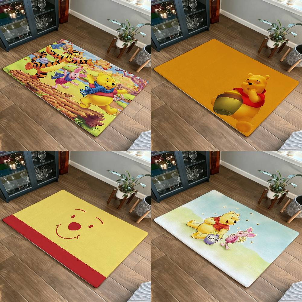Cartoon Cute P-PoohS-B-BearS Floor Mat Footpad Mats Style Soft Bedroom Floor House Laundry Room Mat Anti-skid Household Carpets