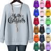 Ladies' Christmas Printed Round Neck Long Sleeved T-shirt Sweatshirt Top