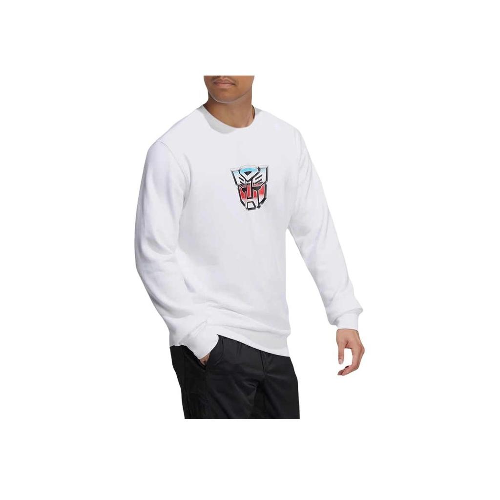 Adidas X Transformers Collaboration Casual Crew Neck Pullover Long Sleeve Sweatshirt Men Sweatshirt White HN4183