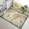 Retro Navigation Map Pattern Decorative Square Rug Modern House Living Room Floor Matte Bedroom Carpet Art Poster Mat Fans Gift