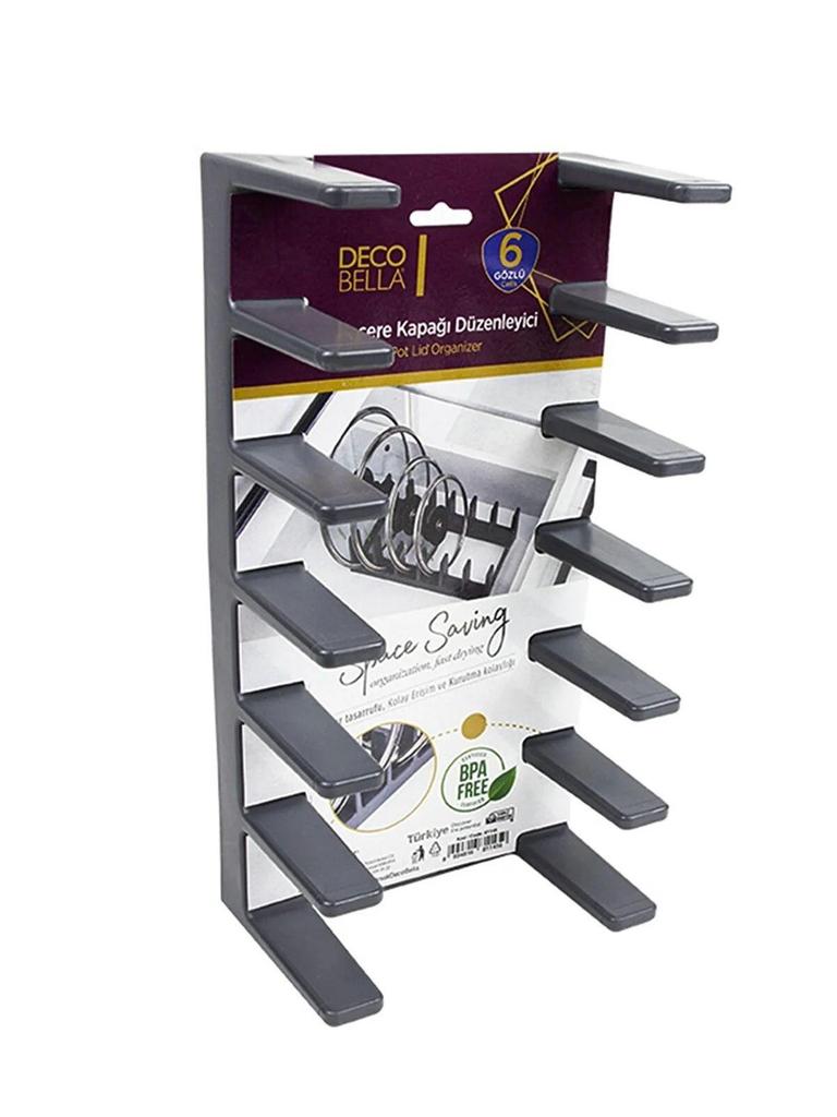 Органайзер для крышки кастрюли - 6 секций для хранения ящиков для кухонной крышки