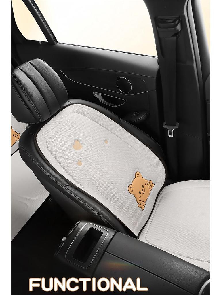 Universal Bieye Bear Cartoon Car Seat Cushion, Cotton & Linen, for All Seasons - Fits Buick Verano, Blue 6 Regal
