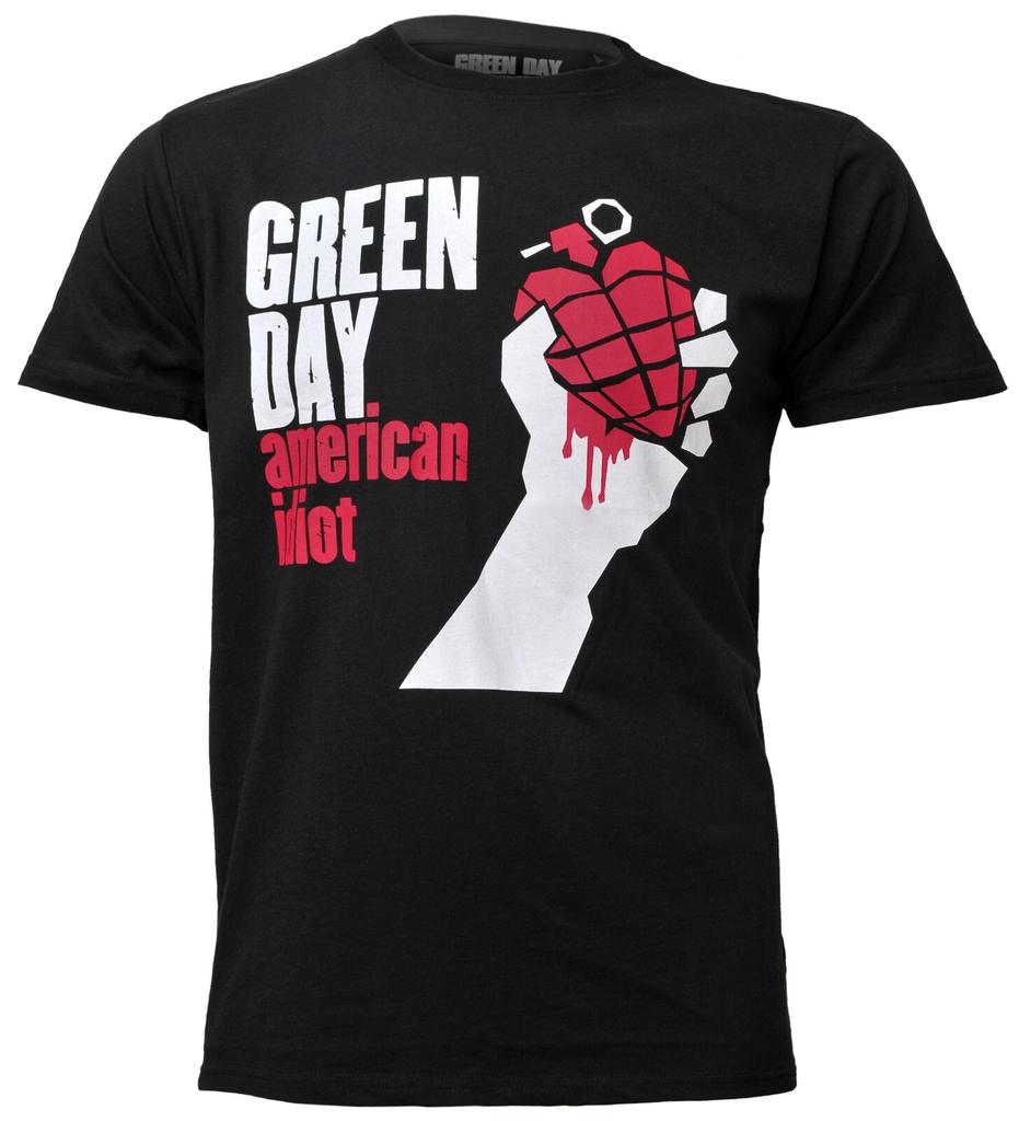 Футболка Green Day American Idiot Лицензированный Арт Альбома Черная Новая
