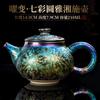 Цветной чайник Jianzhan yao Керамический чайник с глазурью Тяньму Домашний офис Креативный заварник Китайский набор Деловая подарочная посуда