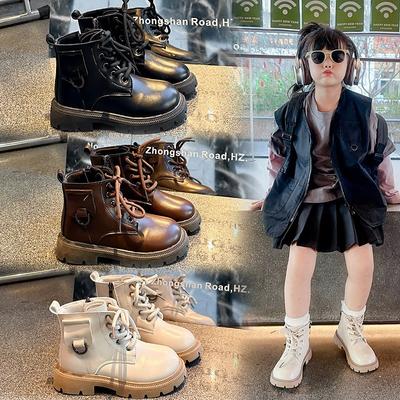 Детские ботинки Martin в британском стиле — популярная модная вещь для девочек, а также маленькие кожаные ботинки на мягкой подошве для мальчиков и одинарные ботинки