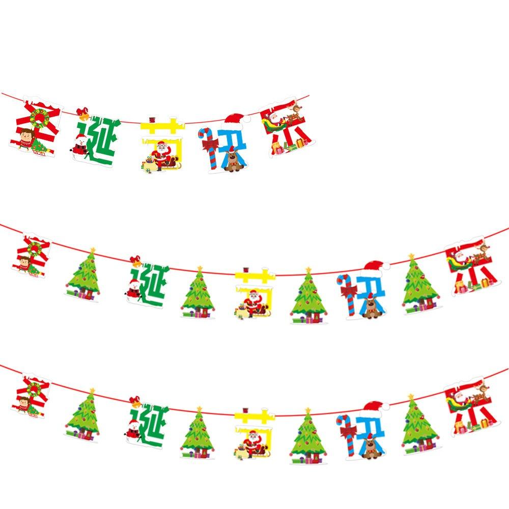 Рождественский бумажный баннер мультфильм Санта-Клаус снеговик рождественский подвесной орнамент баннер домашнее рождественское украшение флаг принадлежности новый год