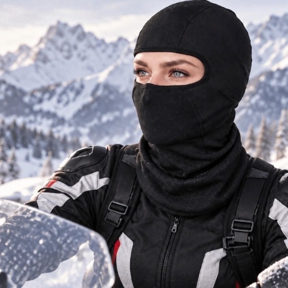Extended Collar Hat with Shawl Thick Fabric Motorcycle Neck Warmer Cold Weather