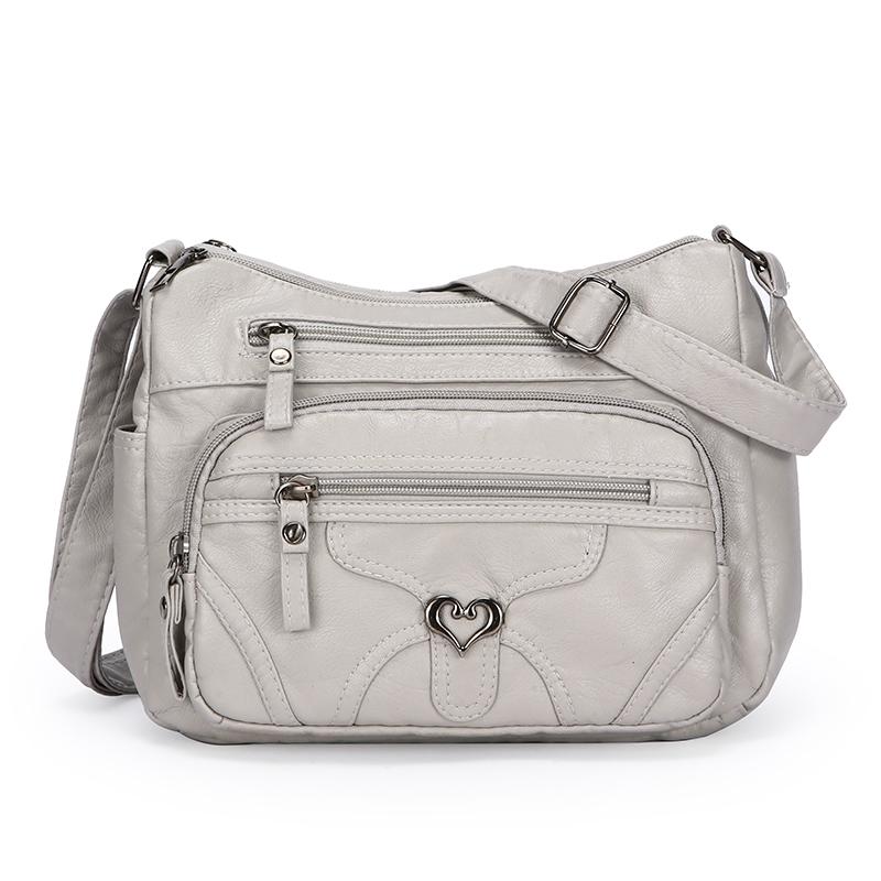 Women Shoulder Bag Large Capacity Multi-Layer Soft Leather Middle-Aged Mother Bag