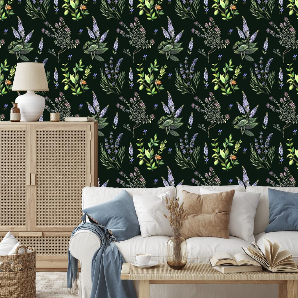 Lavender Flowers Wallpaper for Living Room and Bedroom 50x1000