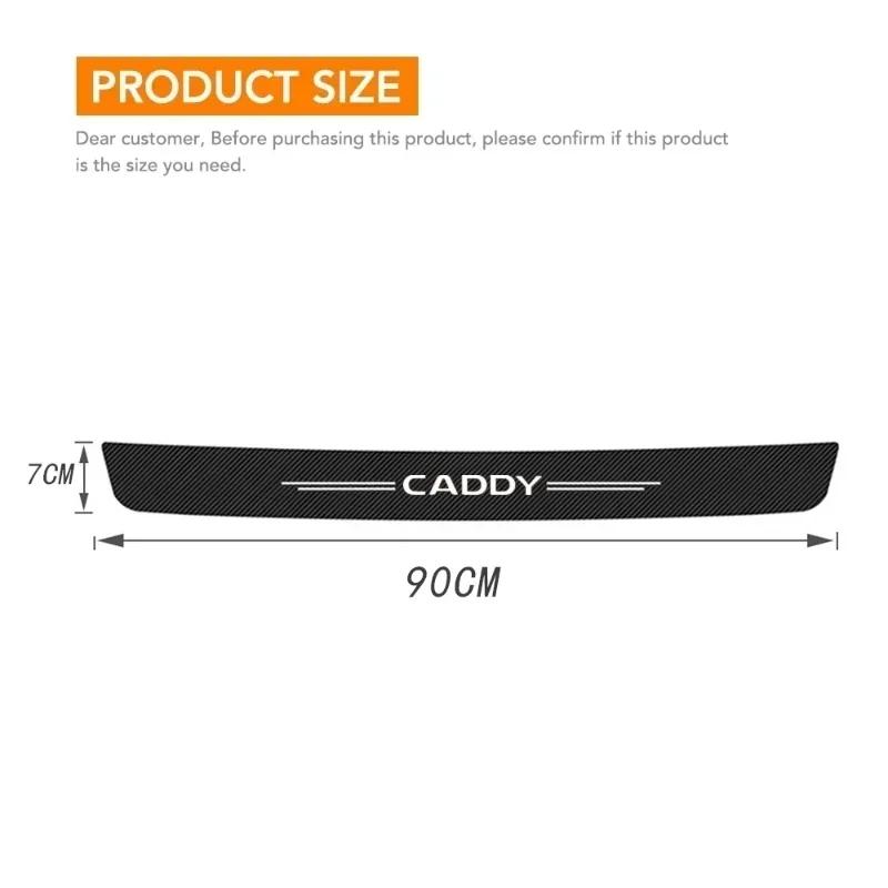 Carbon Fiber Car Threshold Sticker Door Pedal Strips for Volkswagen VW Caddy Rear Trunk Sill Bumper Anti Scratch Guard Decals zs9