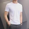 Men's Slim Fit White Summer Short-Sleeve T-Shirt