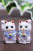 Waza No Kura Ornament Kutani Ware Chibi Lucky Cat Opening Celebration Birthday Present Pair Gift Sakura-chan