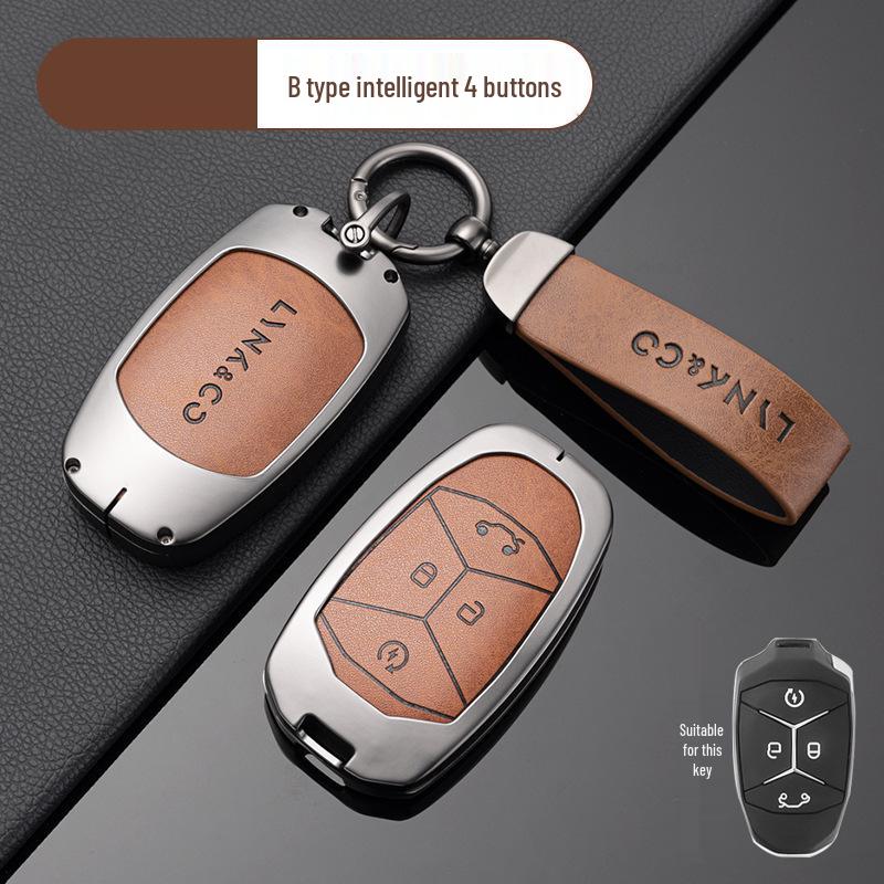 Ключница из цинкового сплава для моделей Lynk & Co - Подходит для Z20, Z10, Co 900 - Премиальный металлический держатель для смарт-карты
