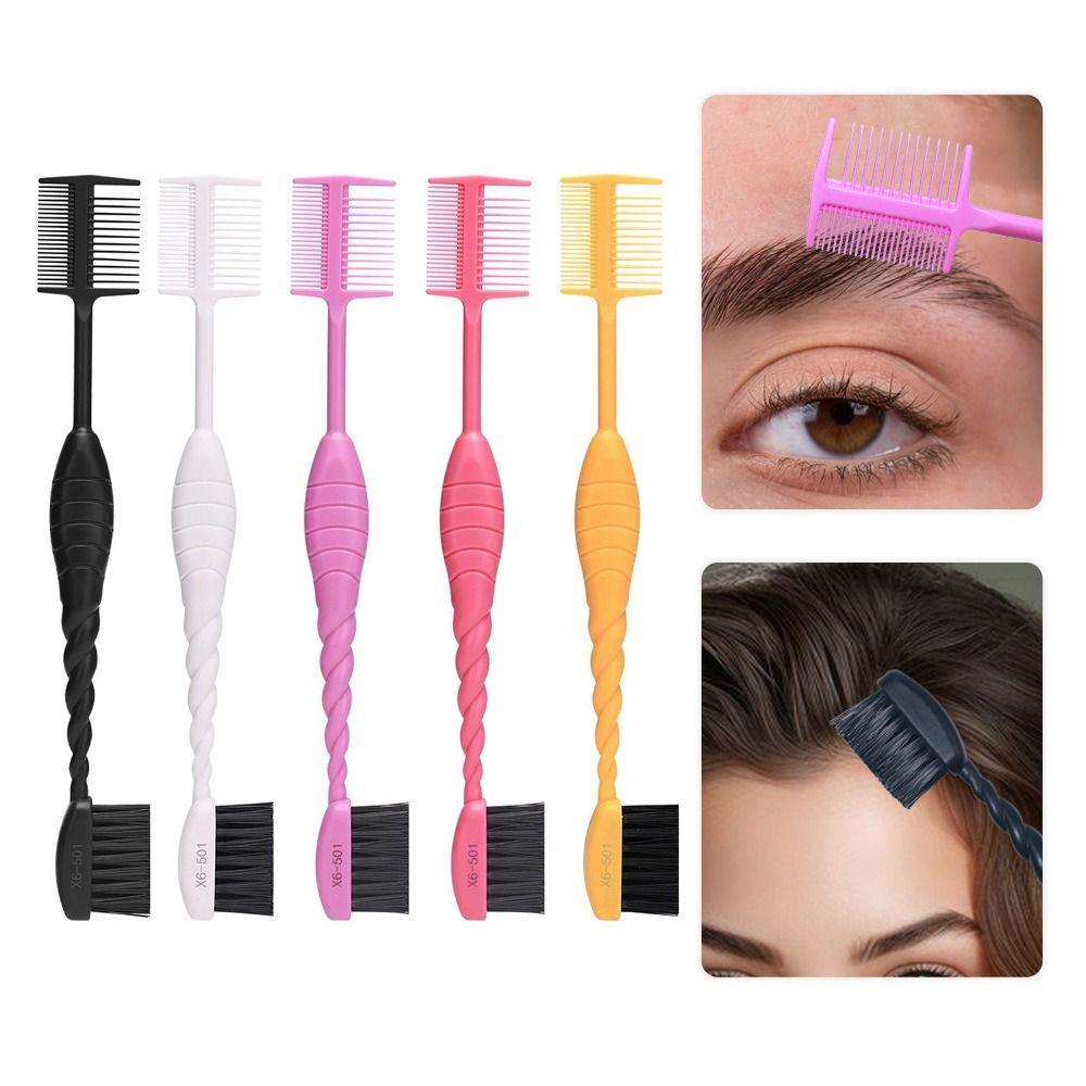 Foldable Eyebrow Brush Comb Double Headed Dust Brush Quick Hair Dye Applicator Brush Daily Beauty