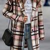 Autumn European & American Plaid Lapel Women's Casual Blazer