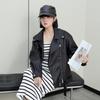 Кожаная куртка женская новая весенне-осенняя модная корейская ретро-байкерская короткая свободная повседневная куртка из искусственной кожи