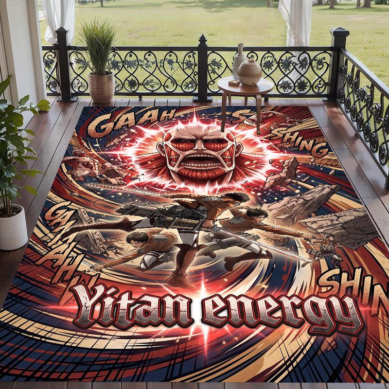 Custom Text Attack on Titan Pattern Floor Rug Soft Indoor Carpet Mat Living Room Bedroom