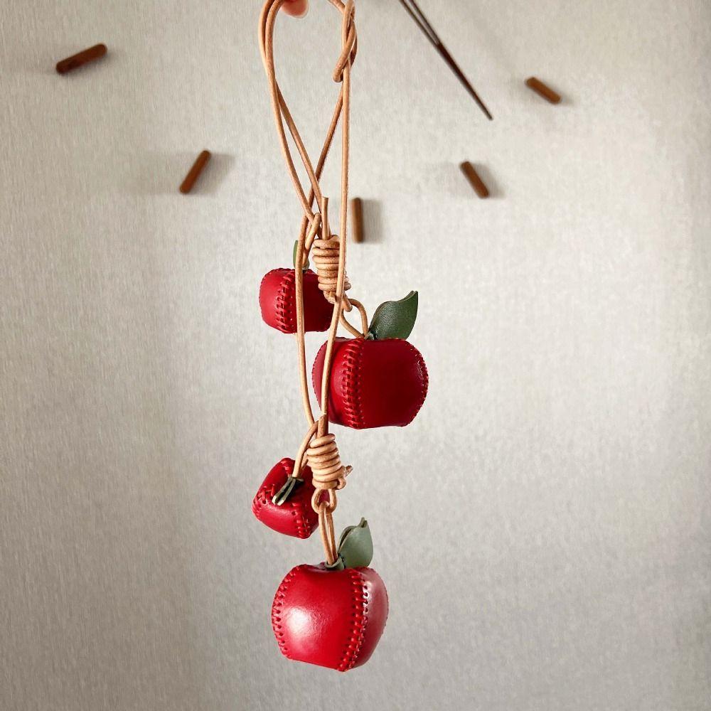 Pear Fruit Pendant Strawberry Bag Pendant Cute Leather Keychain Women