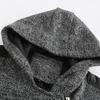 Women's Fall Winter Hooded Wool Solid Color Long Sleeve Chic Warm Coat S-3XL