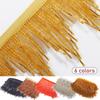 1 Yard Tube Beads Fringe Trim Rhinestones Chain Tassel Crystal Lamp Curtain Hanging Tassel Applique Sew On Garment Crafts