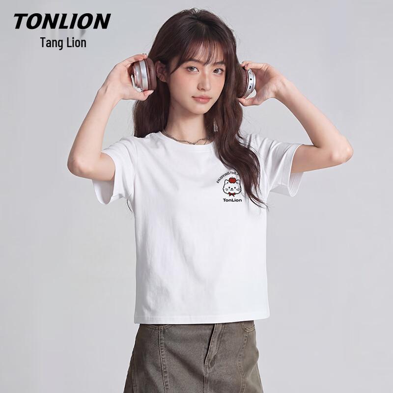 TonLion Women's Pure Cotton Short-Sleeve T-Shirt