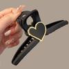 1 шт. Модный минималистичный матовый зажим-краб в форме сердца, очень большой зажим-акула, шикарная заколка в стиле маленького аромата для женщин, элегантное украшение для волос