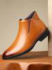 Luxury Men Chelsea Boots High Quality Patent Leather Boots Classic Slip On Ankle Boot Fashion Business Dress Boots for Men Botas