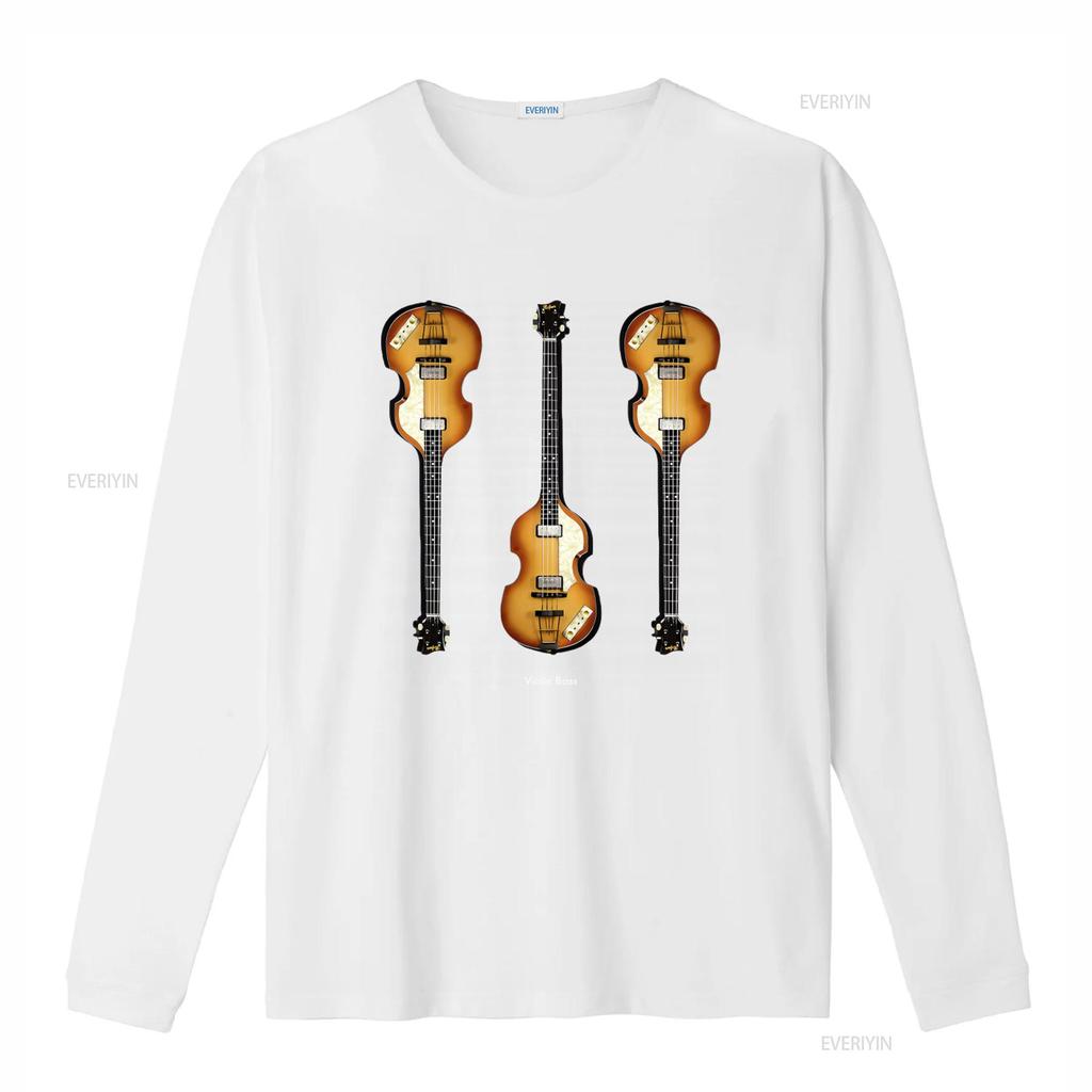 Hofner Violin Bass 62 Design T Shirt For Music Lovers Vintage Style Print On Comfortable Cotton Vintage Washed Versatile Casual