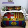 Постельное белье с узором ФК Барселона Домашний декор Подарок на день рождения (1 пододеяльник + 2 наволочки, без наполнителя)