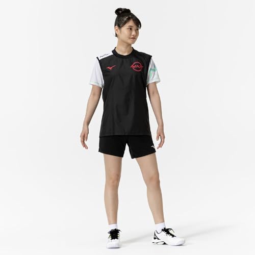 Mizuno Безрукавная рубашка-ветровка N-XT для волейбола, клубных мероприятий, V2MEC001, Черный/Красный