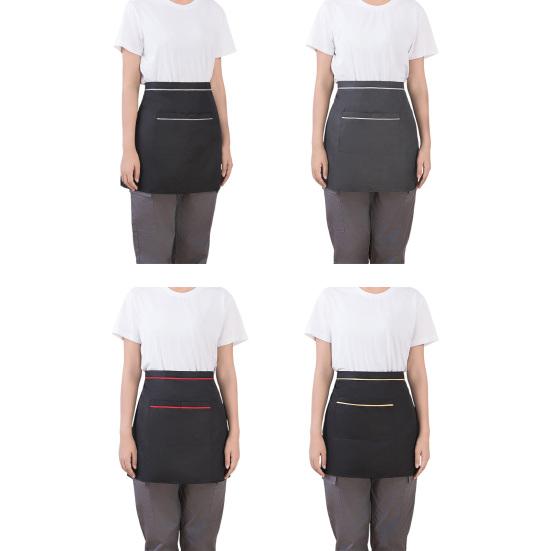 Половинный фартук официанта, водонепроницаемый маслостойкий, большие карманы, регулируемый ремень, мужской, женский, кухонный, шеф-повар, кафе, ресторан, пекарня, цветочный магазин, рабочий фартук для бариста