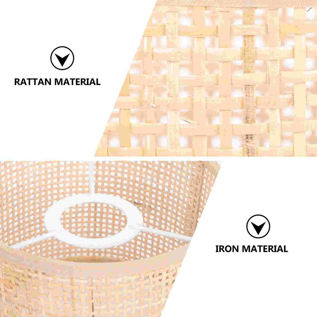 Плетеный Ротанговый Абажур Потолочное Украшение Черные Аксессуары для Люстры Декор Простой Крафт Стол