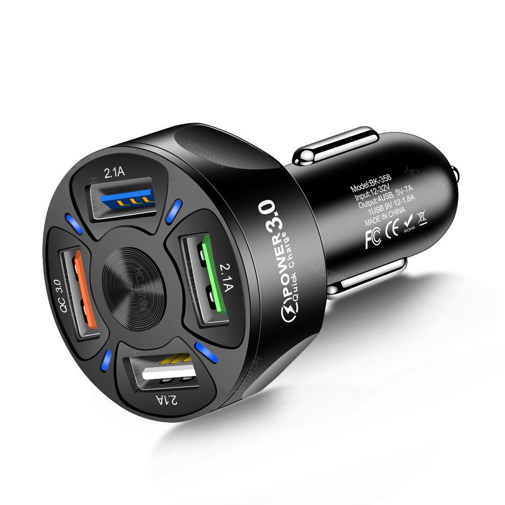7A 35W QC3.0 4-портовое USB быстрое автомобильное зарядное устройство для мобильных телефонов