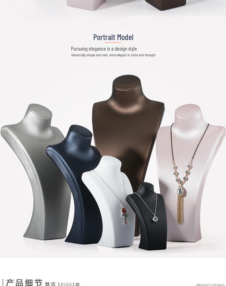 Blue Mannequin Neck Display Stand for Jewelry and Pendant Storage