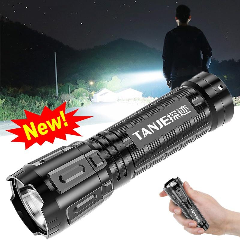 Новый АБС прочный фонарик с ярким светом уличный портативный светодиодный для кемпинга на открытом воздухе Поисковый фонарь бытовой аварийный USB зарядка мини-фонарик