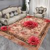 Европейский ковер в стиле легкой роскоши для гостиной, большого размера, с цветочным узором, для домашнего декора спальни, моющиеся коврики для лаунжа с противоскользящим покрытием