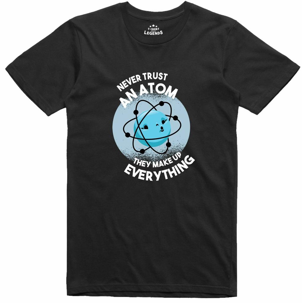 Funny Mens Science Atom 100% Cotton Ring Spin Pre-Shrunk T-Shirt-